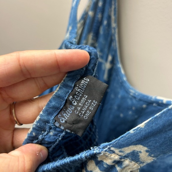 Shiva Fashions Midi Tie Dye Blue Summer Dress - Picture 5 of 5